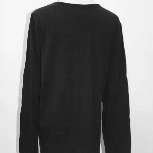 Rafaella Women's Lace Up V Neck Long Sleeve Top Black Large - Picture 4 of 4